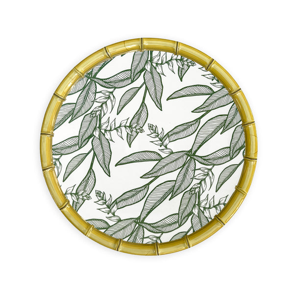 Zen Bamboo Leaf Melamine Dinner Plate