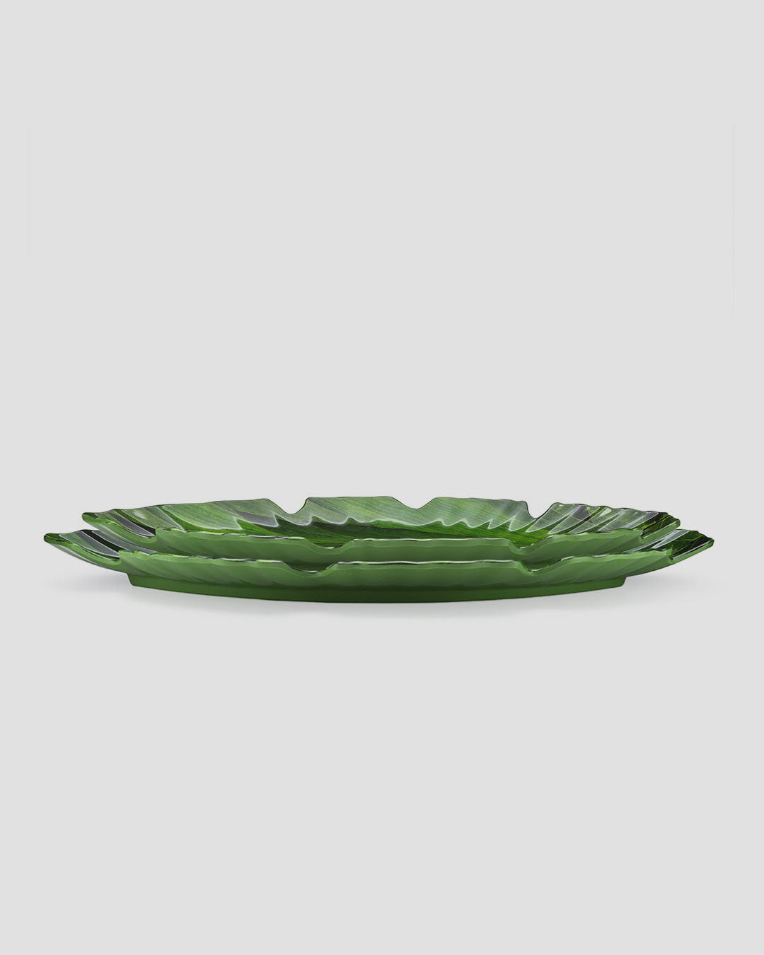 Zen Leaf Green Melamine 2pc Platter Set