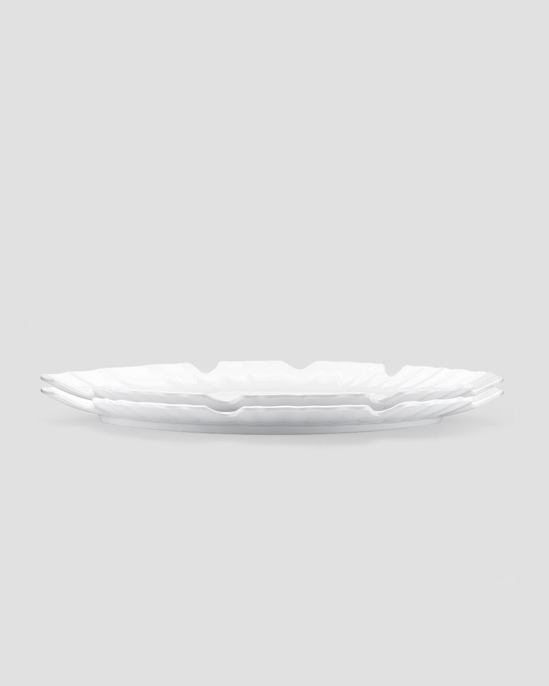 Zen Leaf White Melamine 2pc Platter Set