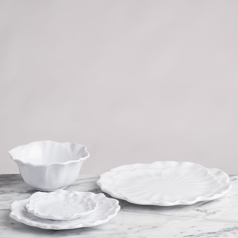 Peony White Melamine 12pc Dinnerware Set
