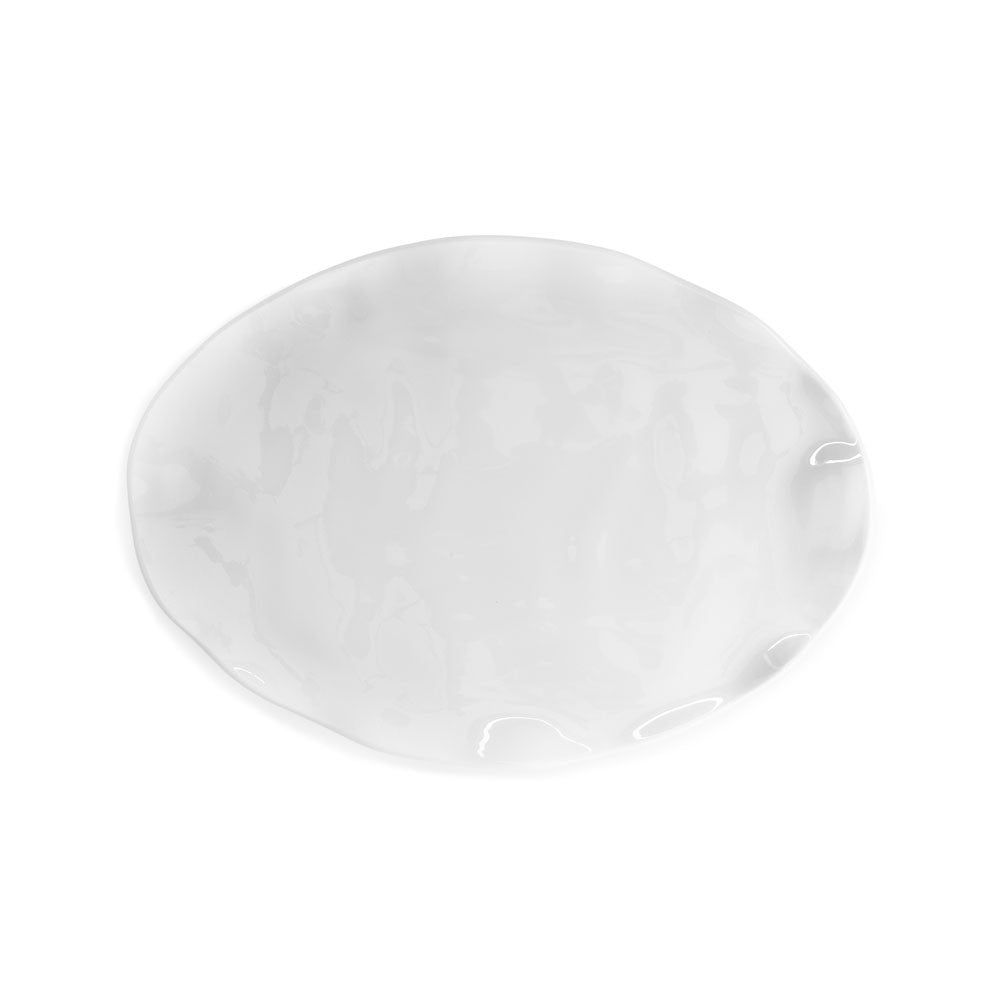Ruffle White Melamine Small Oval Platter