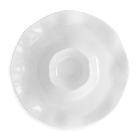 Ruffle White Melamine Chip & Dip Platter