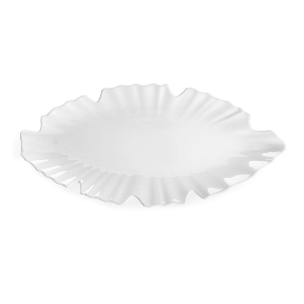 Zen White Melamine Small Leaf Platter