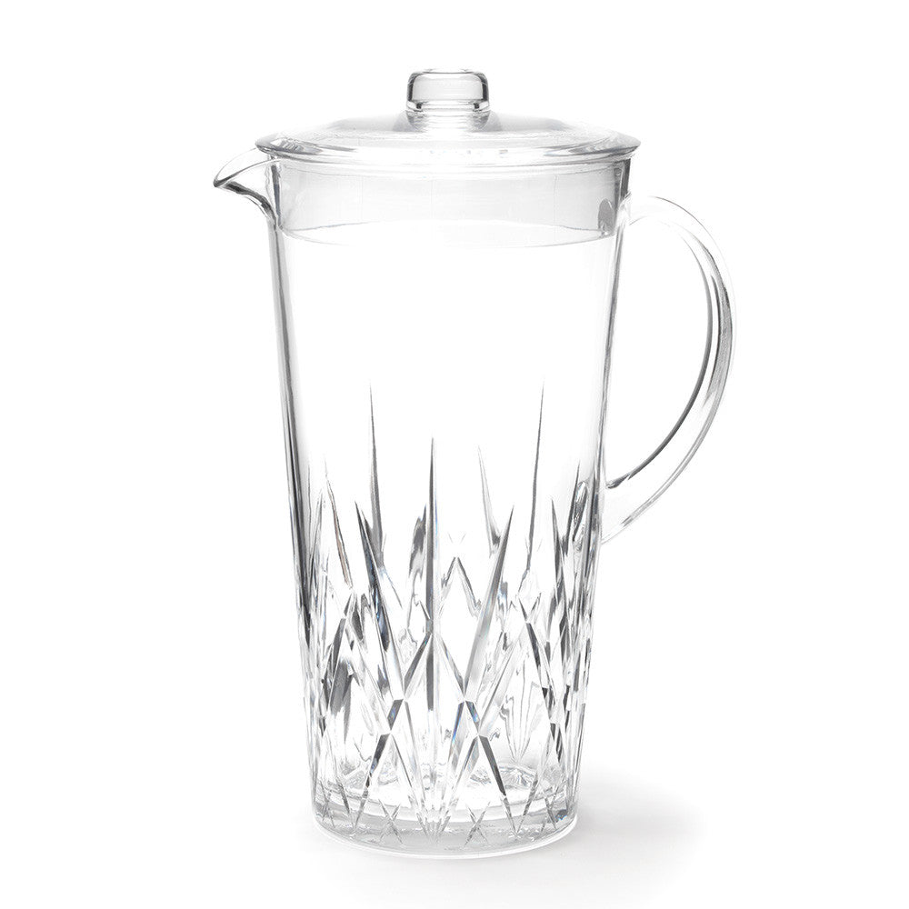 2.5 Quarts Diamond Cut Clear Acrylic Pitcher with Lid, Crystal Clear Break  Resistant Premium Acrylic Pitcher for All Purpose BPA Free