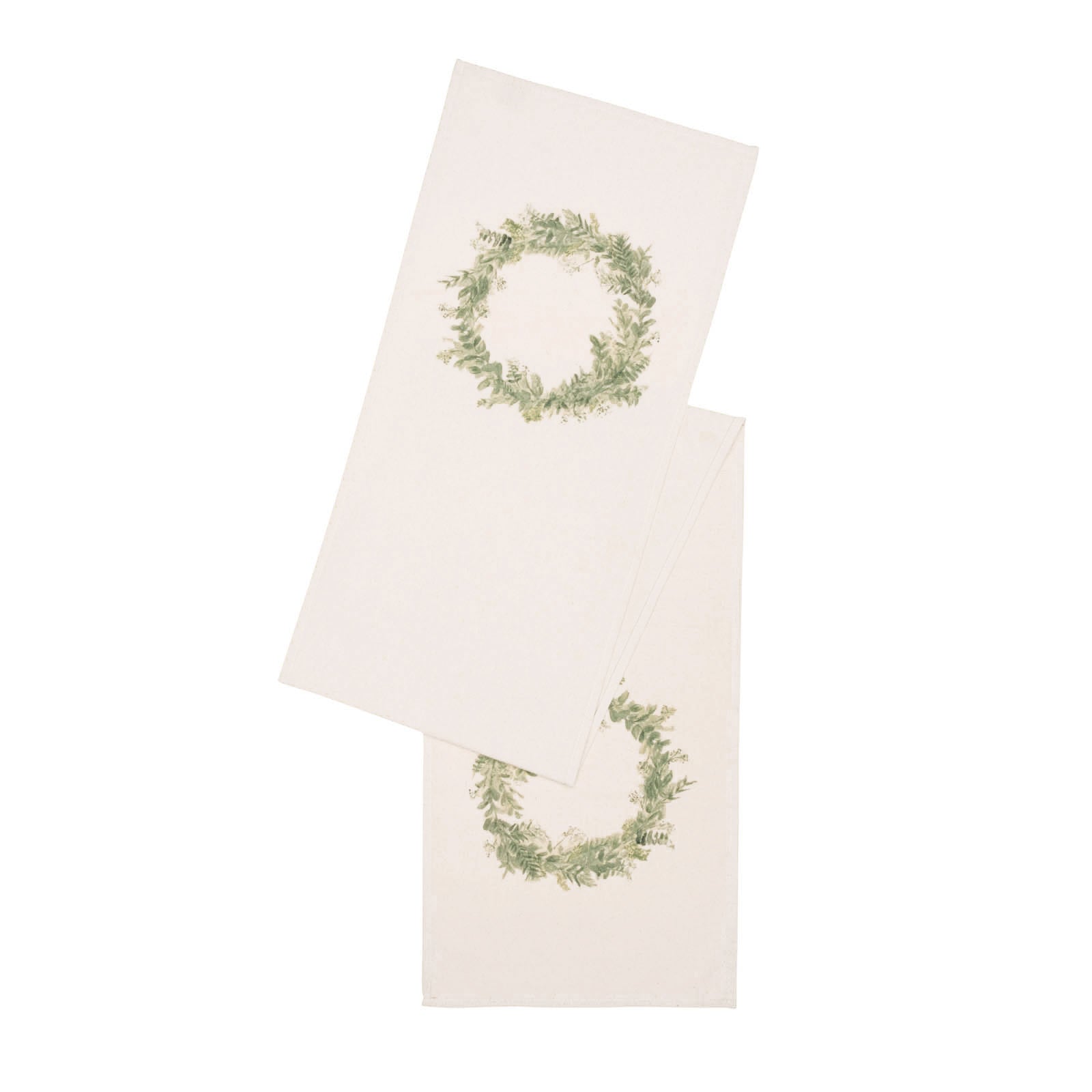 Floral Wreath Watercolor Table Runner