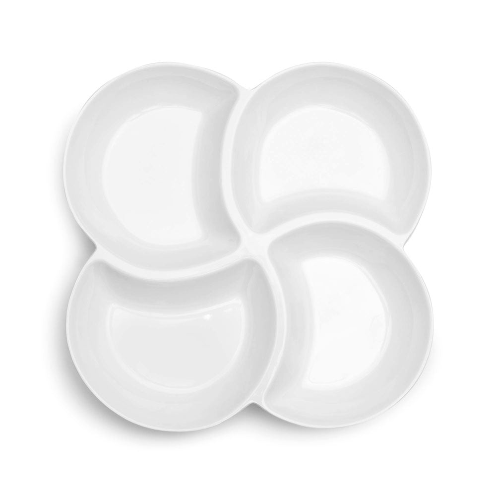 Small Clover White Melamine Serving Platter