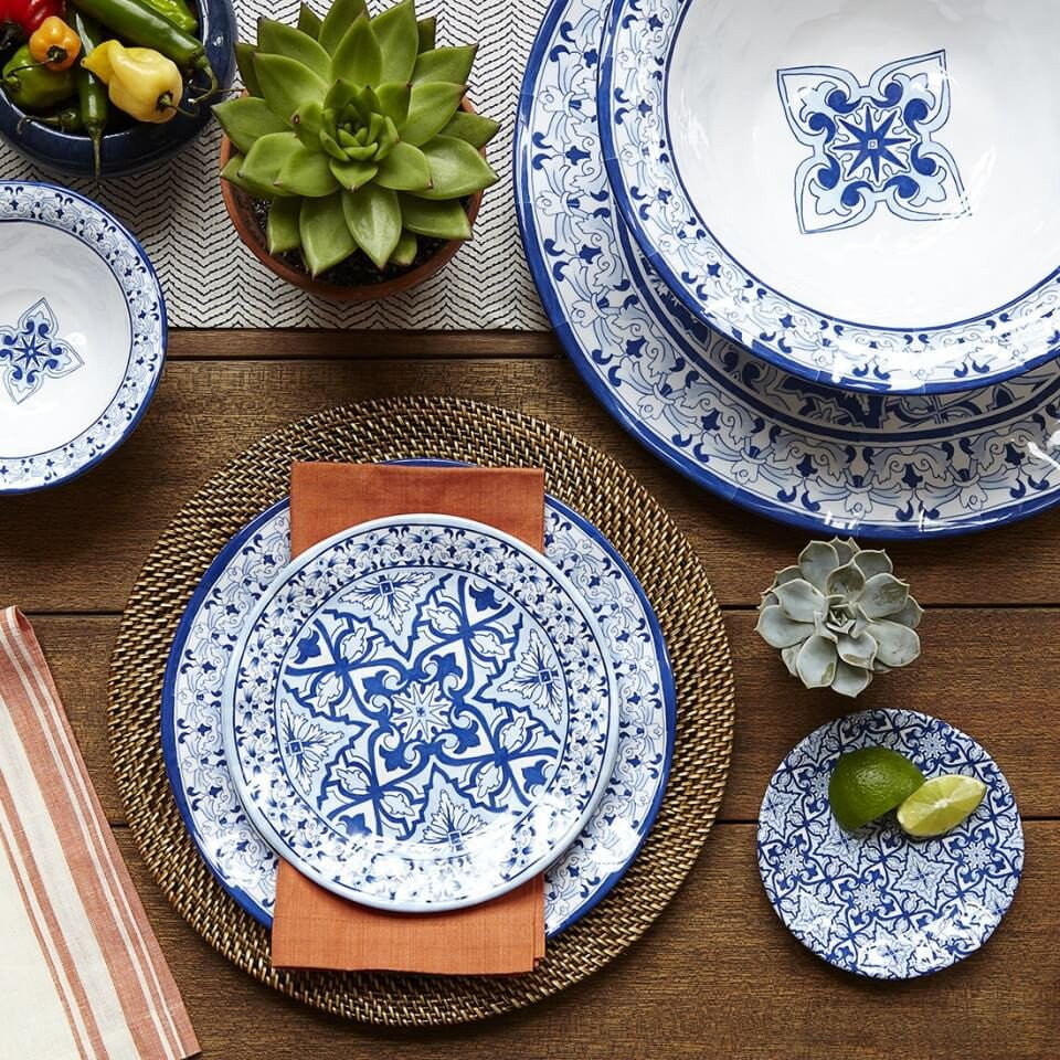Talavera in Azul Blue Melamine Platter